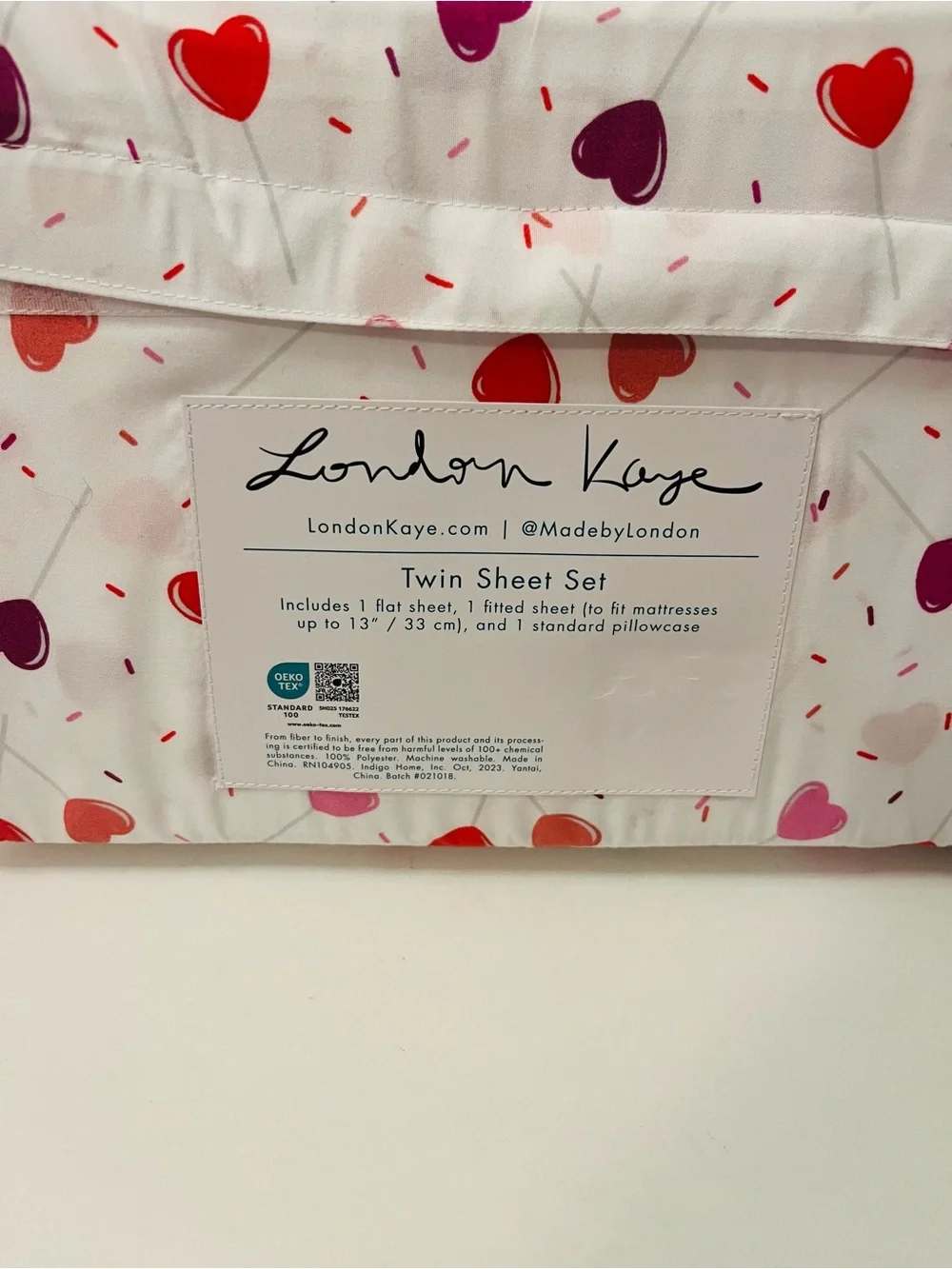Novogratz & London Kaye Lot of 2 Twin Sheet Sets Halloween Bat Valentine Heart